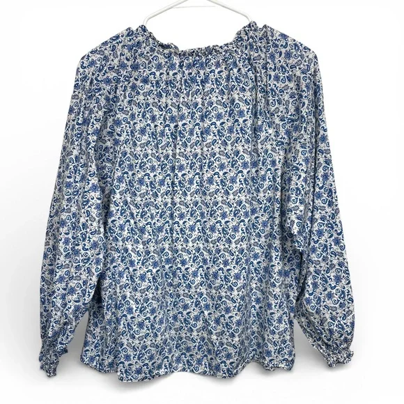 J. Crew Blue and White Floral Blouse - Picture 3 of 5